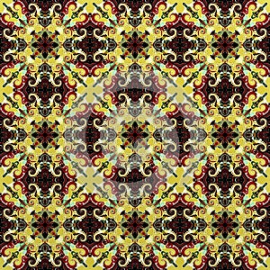 Seamless raster pattern in oriental style psychedelic mosaic Pattern for wallpaper, backgrounds, decor for tapestries, carpet