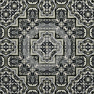 Seamless raster pattern in oriental style psychedelic mosaic Pattern for wallpaper, backgrounds, decor for tapestries, carpet