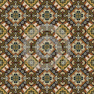 Seamless raster pattern in oriental style psychedelic mosaic Pattern for wallpaper, backgrounds, decor for tapestries, carpet