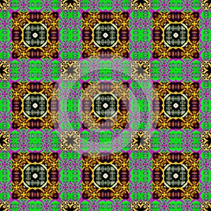 Seamless raster pattern in oriental style psychedelic mosaic Pattern for wallpaper, backgrounds, decor for tapestries, carpet