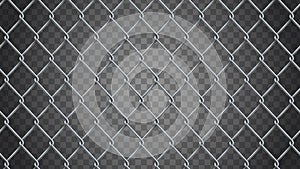 Seamless realistic chain link fence background. Vector mesh is