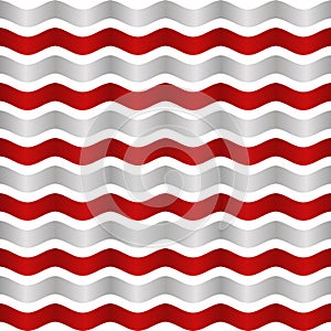 Seamless realistic colorful wave with shadow pattern. Lines. Vector illustration