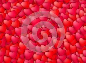 Seamless realistic hearts background. Love, passion and Valentine Day concept