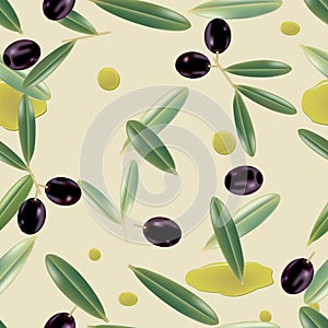 Seamless realistic olive oil background