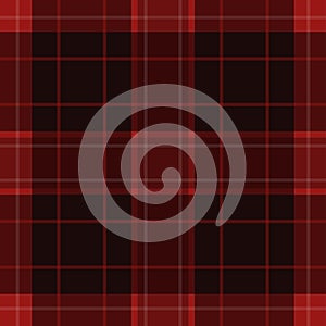 Seamless red, black tartan with white stripes