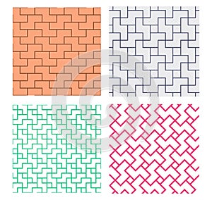 Seamless red brick pattern in asian style, vector