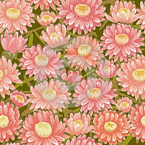 Seamless red chrysanthemum backgrounds