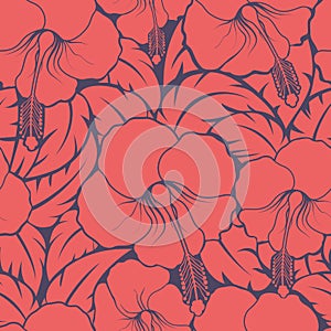 Seamless red flower background