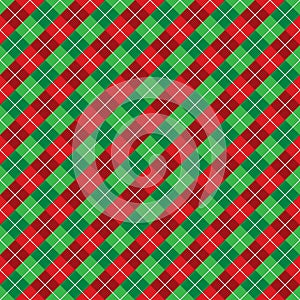 Seamless red and green argyle Christmas wrapping paper pattern.