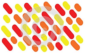 Seamless Red, Orange, and Yellow Capsule Pattern Vector Background