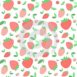 Seamless Red Strawberry Patterm