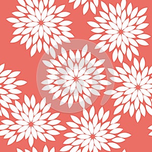 Seamless red vintage japanese floral kimono tenugui textile pattern vector photo