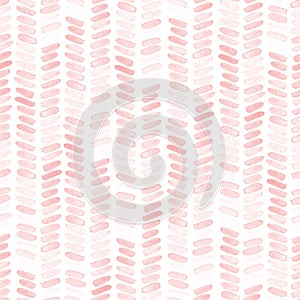 Seamless red watercolor pattern on white background. Watercolor seamless pattern with lines and stripes