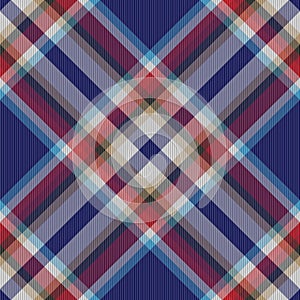 Seamless red-white-blue checkered diagonal pattern