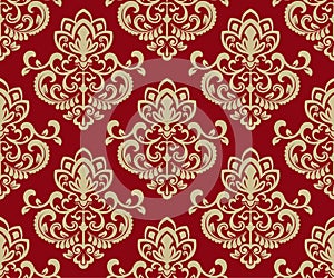 Seamless red and yellow flower pattern