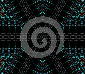 Seamless regular hexagon pattern black green