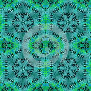 Seamless regular hexagon pattern turquoise and green shades