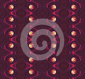 Seamless regular spirals pattern red violet yellow