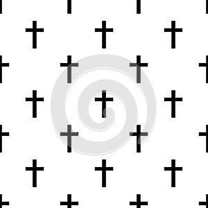 Seamless religious cross pattern on white