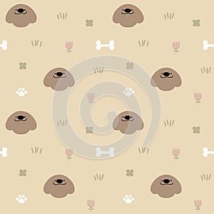 Seamless repeat pattern dog repeat pattern background