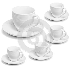 Seamless repeat pattern white porcelain cup