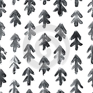 Seamless repeatable pattern of abstract tree shapes.