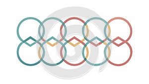 Seamless Repeating Circular Pattern, Abstract Connection, vector design Generative AI