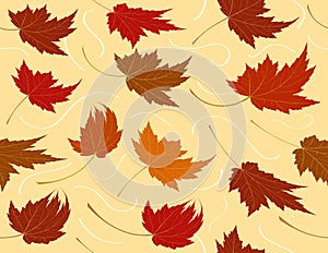 Seamless Repeating Fall Leaf Background