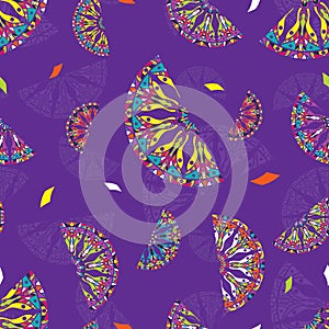 Seamless repeating pattern of abstract lemon slices