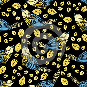 A seamless repeating pattern of birds .Vector