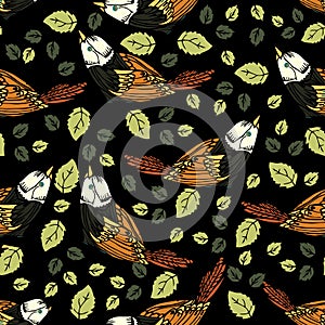 A seamless repeating pattern of birds .Vector