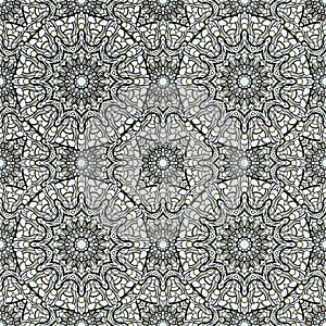 Seamless repeating pattern of colored mandala