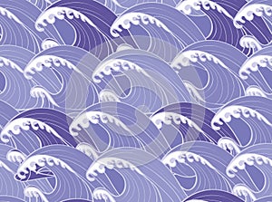 Seamless repeating pattern consisting of abstract sea waves