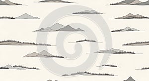 Minimalist Mountain Landscape Pattern