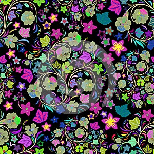 Seamless repeating pattern of flowers photo