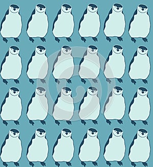 Seamless repeating pattern of pinguins photo
