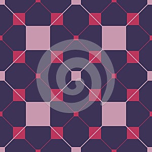 Seamless repeating pattern of squares, triangles and circles