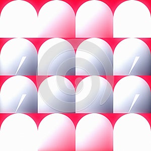 Geometric Arches Pattern with Pink and White Gradient