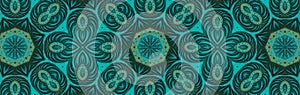 Seamless Repeating Pattern Tile Gold Teal