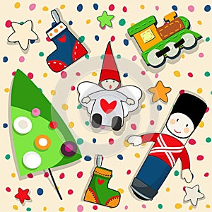 Christmas seamless pattern ornaments - vector