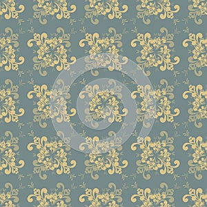 Seamless Retro Floral Pattern with Muted Colors