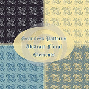Seamless Retro Floral Patterns with Muted Colors
