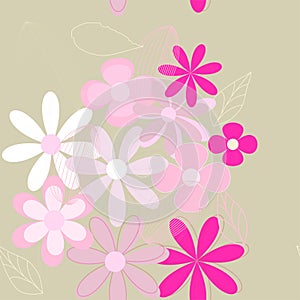 Seamless retro flower background vector