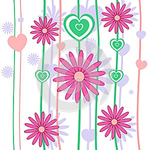 Seamless retro flower background vector