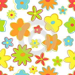 Seamless retro flowers