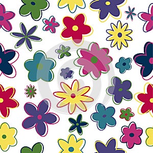 Seamless retro flowers