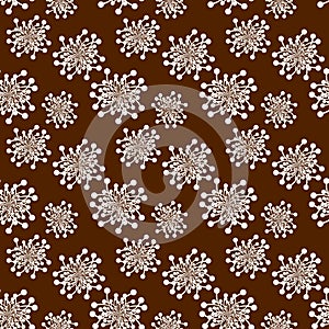 Seamless retro flowers over brown