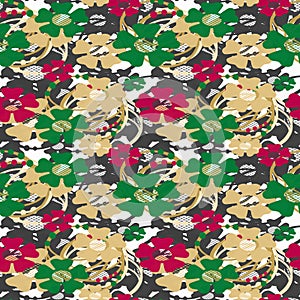 Seamless retro flowers pattern background