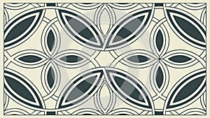 Seamless Retro Geometric Leaf Pattern, Vintage Decorative, vector design Generative AI