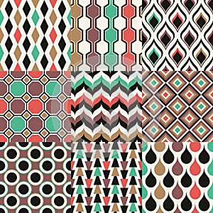 Seamless retro geometric wallpaper pattern